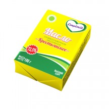 Масло несоленое сладкосливочное «Крестьянское» 72,5% 180 г