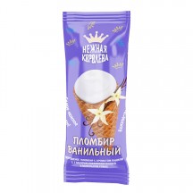 Мороженое пломбир с ароматом ванили с глазурью какаосодержащей в вафельном рожке 14% 70 г