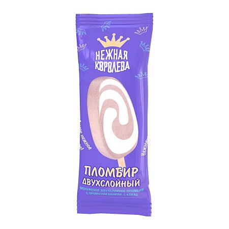 Мороженое двухслойное пломбир с ароматом ванили с какао 14% 12% 65 г